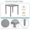 Gulches 5-Piece Gray Counter Height Dining Set - Square Wooden Table with 4 Upholstered Chairs, Water/Oil-Proof MDF Top, Space-Saving - 3 of 4