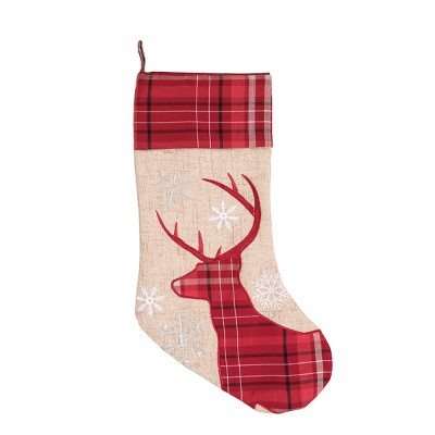 C&F Home Plaid Christmas Deer Stocking