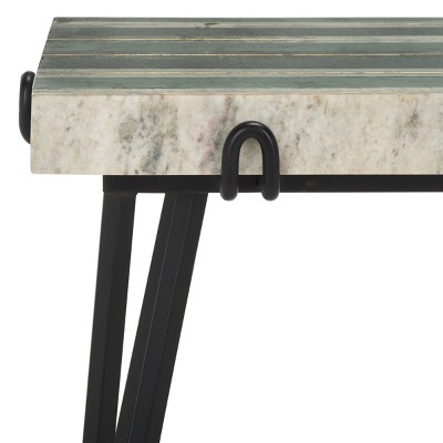Marlin 21" Multi Marble and Black Metal Side Table