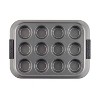Anolon Advanced Bakeware 12 Cup Nonstick Muffin Pan with Silicone Grips Gray - image 4 of 4