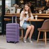 Gulches 20"/24"/28" 3 pcs/set in ABS Spinner Wheel Luggage, Carry on Suitcase, Matching Color, TSA Combination Lock (Purple) - 3 of 4