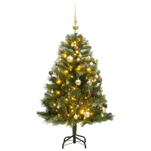 vidaXL Artificial Hinged Christmas Tree Green PVC, PE, Metal Medium - 1 of 4
