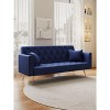 CAVINAS 71" Convertible Loveseat Sofa, Retro Velvet Sofa Couch with Adjustable Backrest and 4 Metal Legs - 4 of 4