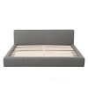Upholstered Platform Bed Frame with Faux Leather, Low Profile King Bed with Slats, Modern Gray Bed for Bedroom or Guest Room-The Pop Home - 2 of 4