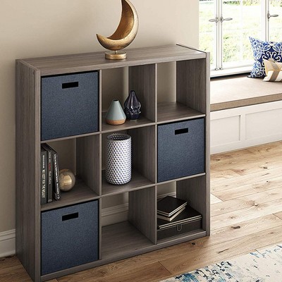 Graphite Gray Heavy Duty 9-Cube Storage Organizer for Kids and Toys