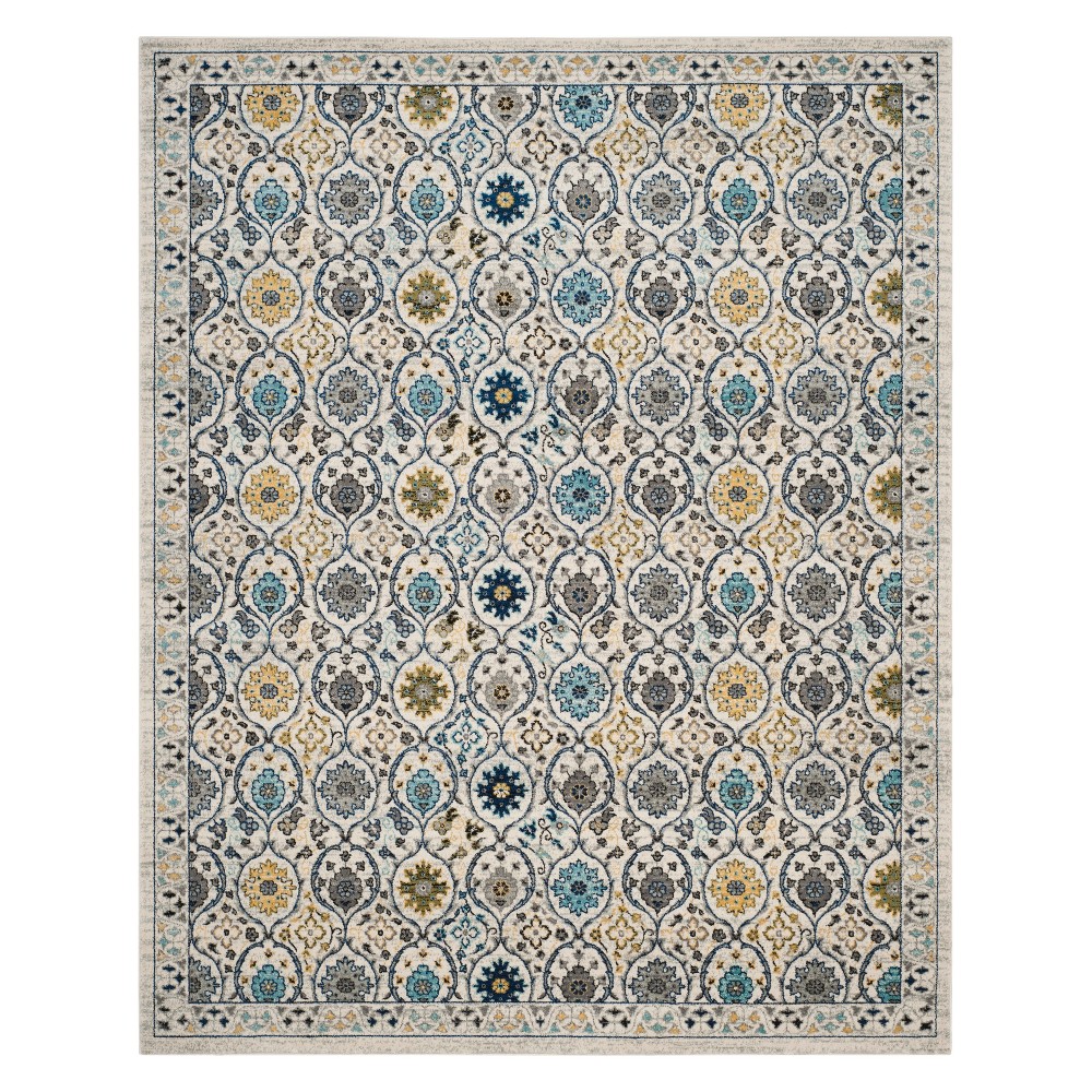 9'x12' Floral Loomed Area Rug Ivory/Blue - Safavieh