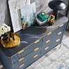 SinCiDo Fluted 7 Drawer Modern Dresser, 54" Wide Dresser TV Stand with Gold Accents, Wood Storage Organizer for Bedroom, Living Room - 3 of 4