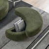 Fabric Round Swivel Chair with Moon Ottoman and 4 Pillows - 2 of 4
