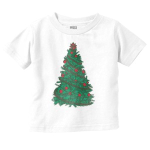 Classic Vintage Christmas Tree Toddler Baby Graphic T Shirt Brisco Brands - 1 of 4