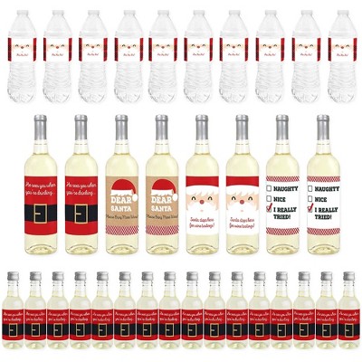 Big Dot of Happiness Jolly Santa Claus - Christmas Party Decorations - Beverage Bar Kit - 34 Pieces