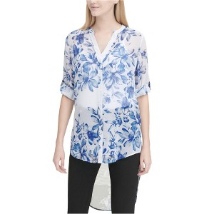 Calvin Klein Womens High-Low Floral Tunic Blouse - 1 of 1