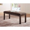 Vynxaria Contemporary Solid Wood Dining Bench (48")  Walnut and Ash Brown Finish, Upholstered Cushion Seat, Unique Texture - 2 of 4