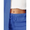 cheibear Women's Fuzzy Fleece Soft Coat Jacket and Crop Top with Shorts 3-Piece Pajamas Lounge Set - 4 of 4