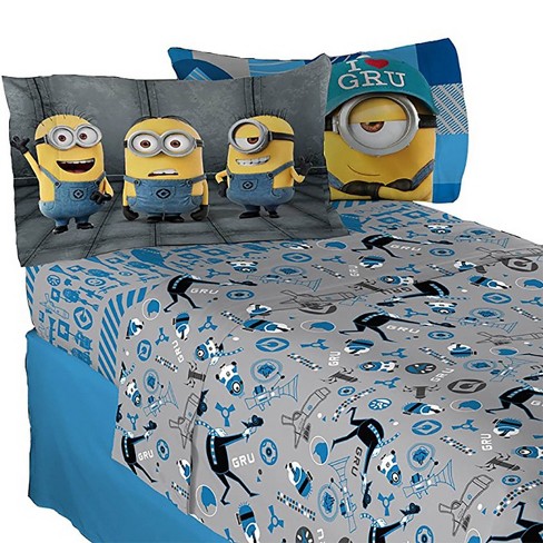 4pc Minions Full Sheet Set Follow Mel Bedding Accessories Despicable Me Target