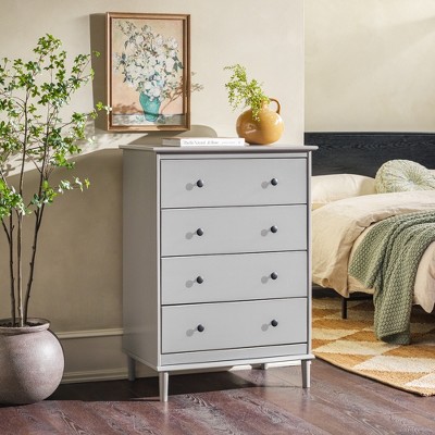 Gray Oak Freestanding Modern 4-Drawer Dresser