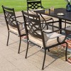 7pc Outdoor Dining Set with Chairs with Seat & Back Cushions & Metal Table with Umbrella Hole - 2 of 4