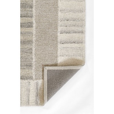 Handmade Tufted Gray Wool and Viscose Rectangular Rug