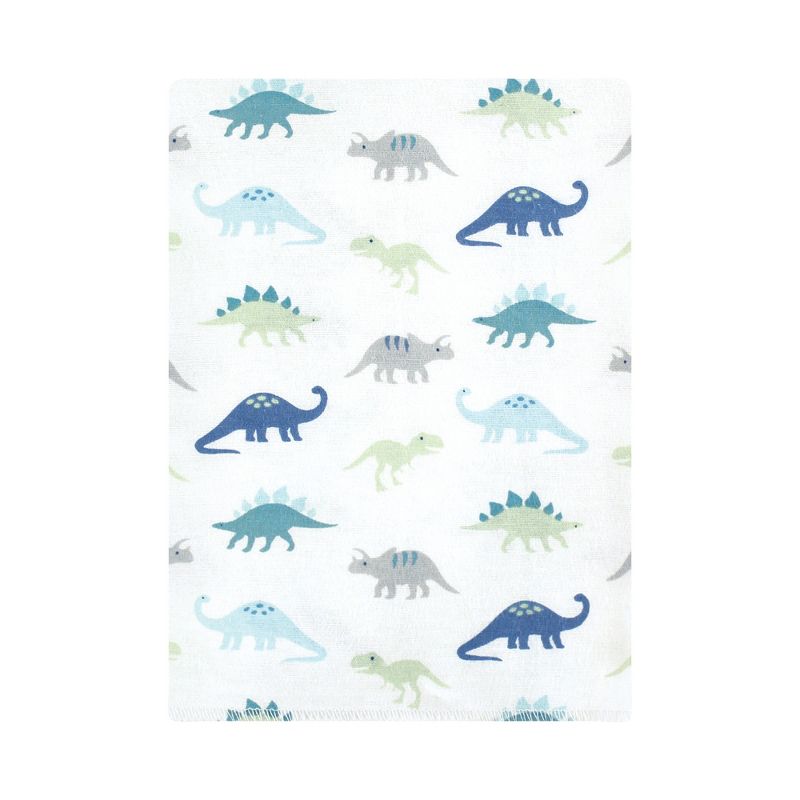 Hudson Baby Flannel Burp Cloth 12pk, Soft Teal Dino, One Size, 3 of 9