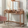 Cannery Bridge Vanity Table - Sauder: Bedroom Dressing Table with Herringbone Pattern, Sindoori Mango Finish - 2 of 3