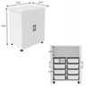 Kumasinova 27" Versatile Kitchen Cart with Barn Doors,Mobile Kitchen Island on Wheels,Portable Kitchen Storage for Dining Room,Bathroom,Kitchen,White - 2 of 4