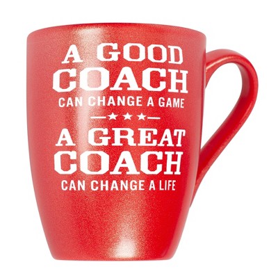 Elanze Designs Inspirational Appreciation Coffee Cup Mug 10 Ounce Ceramic With Shimmery Metallic Finish Good Coach Great Coach Crimson Red