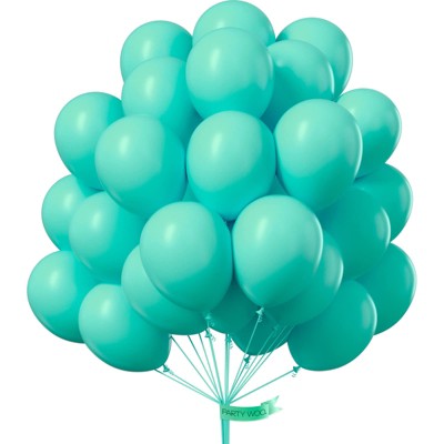 PartyWoo Balloons Teal Turquoise Aqua Dark 12 Inch 50 pcs