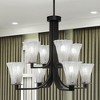 Toltec Lighting Apollo 8 - Light Chandelier in  Dark Granite with 5.5" Fluted Italian Ice Shade - 4 of 4