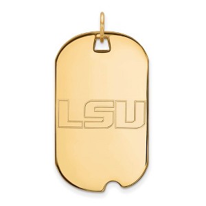 Black Bow Jewelry 14k Yellow Gold Plated Sterling Silver Louisiana State Fighting Tigers NCAA Large Pendant - 1 of 3