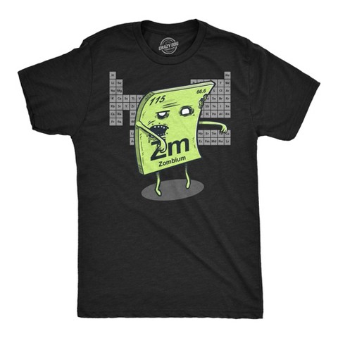 Мужские футболки Crazy Dog T-Shirts, Inc. Mens Funny T Shirts Zombium Sarcastic Zombie Graphic Novelty Science Tee for Men - Crazy Dog Men's T Shirt For Science Nerds Black L