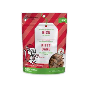 Shameless Pets Nice Kitty Cane Crunchy Chicken and Cranberry Flavor Cat Treats - 2.5oz