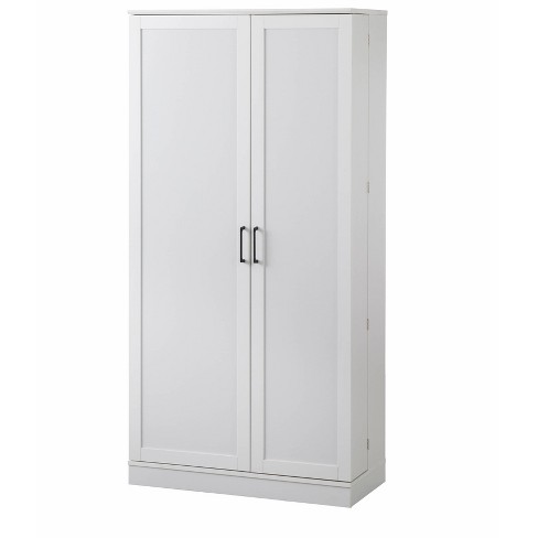 Sauder HomePlus 2-Door Kitchen Pantry Cabinet in Soft White, 1