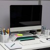 Mind Reader Marbella Collection Monitor Stand White: Desk Organizer & Office Riser, Plastic, Multicolored - 2 of 4