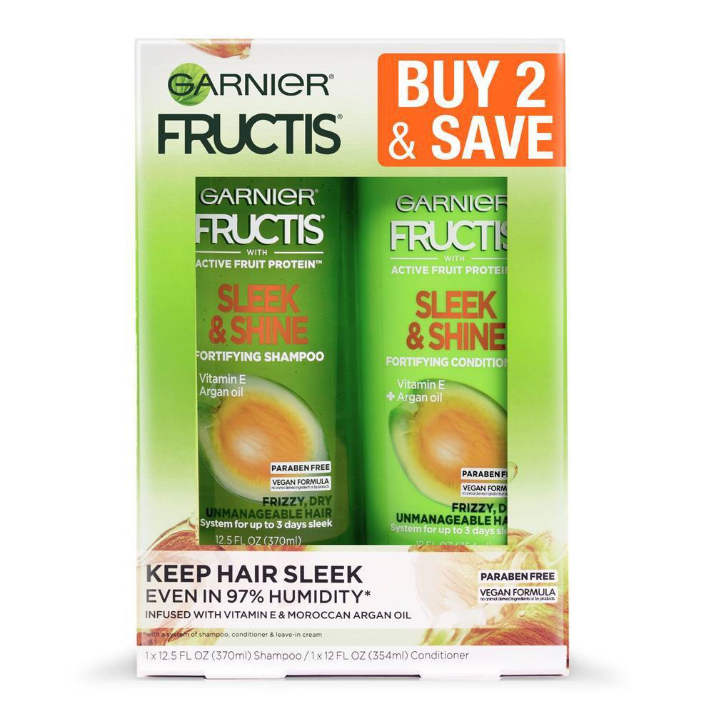 Garnier Fructis Active Fruit Protein Sleek & Shine Shampoo & Conditioner Twin Pack - 24.5 fl oz -  52514449