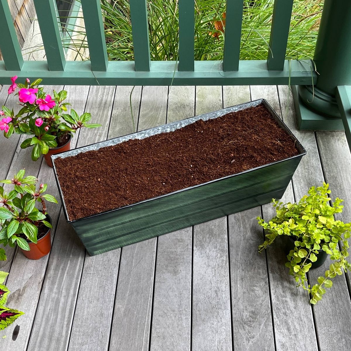 ACHLA Designs Medium Rectangular Galvanized Steel Outdoor Planter Box 24"x9.5" - thumbnail 7