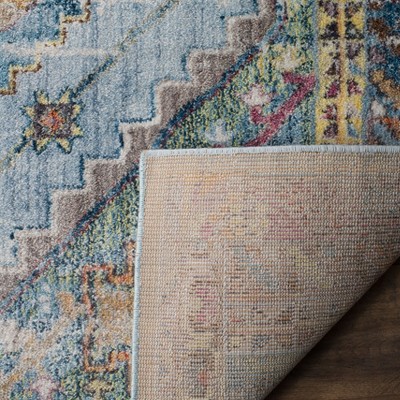 Bristol Blue and Camel Synthetic 8' x 10' Area Rug