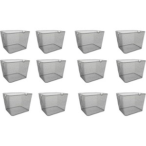 YBM Home Black Mesh Open Storage Basket, Pack of 12 - 1 of 4