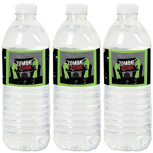 Big Dot of Happiness Zombie Zone - Halloween or Birthday Zombie Crawl Party Water Bottle Sticker Labels - Set of 20 - 1 of 4