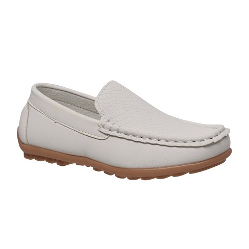 Slip On Loafers Moccasin Boat Dress Shoes For And Toddlers In White Size 13 : Target