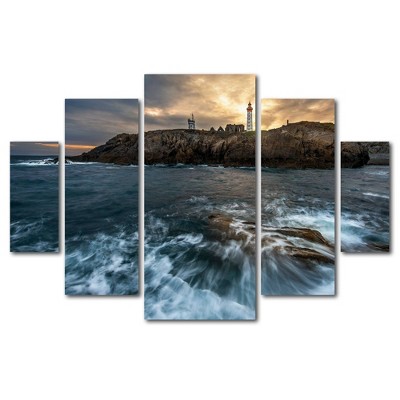 5pc The Lighthouse by Mathieu Rivrin - Trademark Fine Art