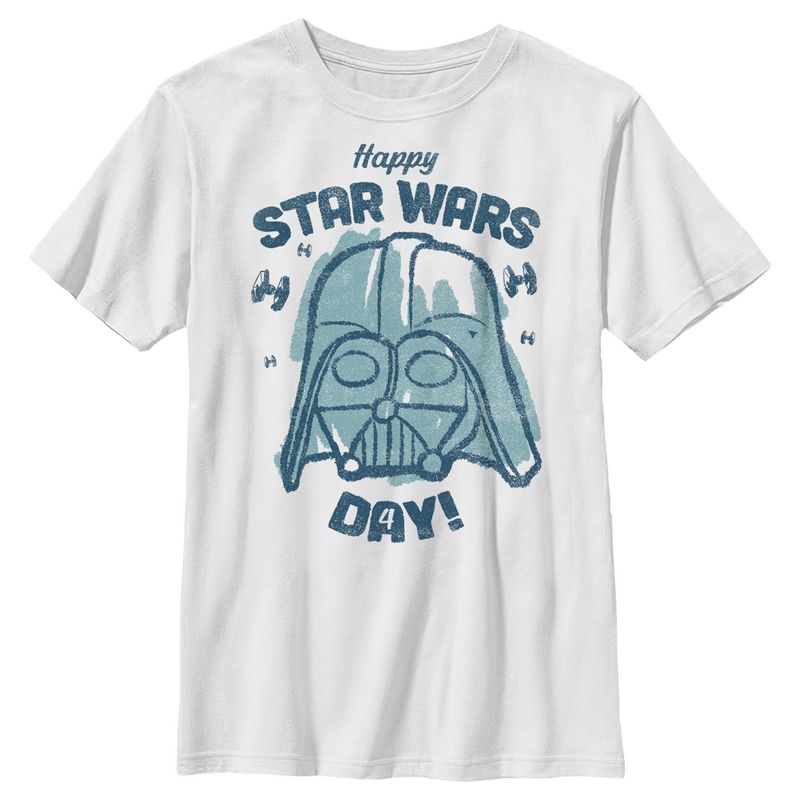 Boy's Star Wars Darth Vader Happy Star Wars Day T-Shirt, 1 of 6