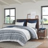 3Pcs Boho Style Cotton Duvet Set, Botanic Print Tufted Chevron Chenille Bedding, Farmhouse Bed Set with Matching Shams - 2 of 4