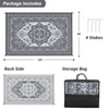 Waterproof Outdoor Rug Reversible Plastic Straw Mat, Vintage Medallion Patio Carpet for RV, Deck, Beach, Camping - 3 of 4