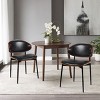 Dining Chairs Set of 2, PU Leather Upholstered Accent Chairs with Metal Tapered Legs,Bentwood Armless Dining Room Chairs-Cuddlewood - 2 of 4