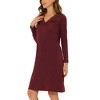 cheibear Women's Sleepwear Pajama Dress Nightshirt Lace Trim Nightwear Lounge Nightgowns - 2 of 4