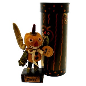 Craftoutlet.Com 9.0 Inch Jack In Box Cylinder Halloween Figurine , Halloween Decor Fabric Decorative Box Primitive (1PC) - 1 of 3