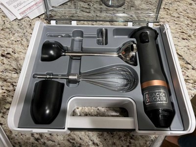 Black & Decker BCKM1011K01 Kitchen Wand Variable Speed Lithium-Ion Cordless Grey Immersion Blender Kit