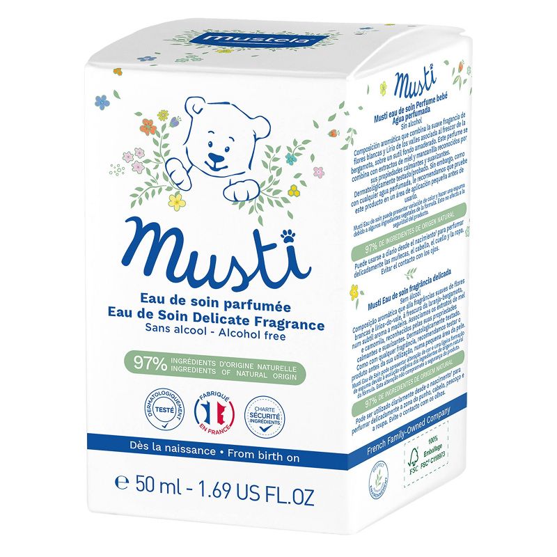 Mustela Musti Eau de Soin Spray Baby Perfume Alcohol Free Fragrance - 1.69 fl oz, 4 of 8