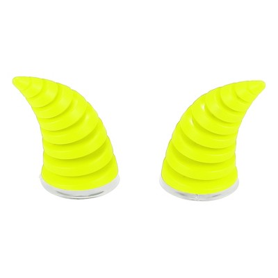Unique Bargains Car Motorcycle Threaded Bull Horn Helmet Decoration Sticker Suction Cup 2 Pcs