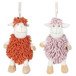 REGALWOVEN Cute Sheep Chenille Soft Absorbent Quick Drying Fuzzy Ball Hand Towel 9" x 13" 2 Pcs - 1 of 4