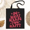 City Creek Prints Makes You Happy Flowers Canvas Tote Bag - 15x16 - Black - 2 of 2
